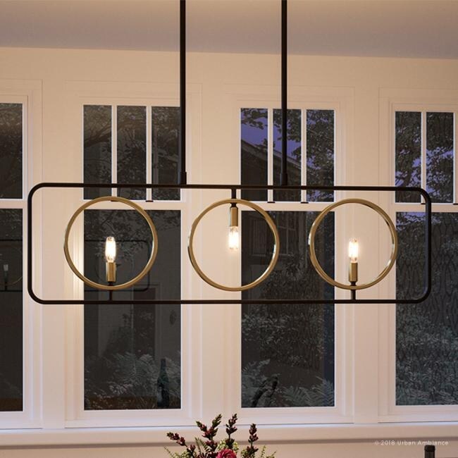 Luxury Modern Chandelier, 12.75"H x 40"W, with Vintage Style, Olde Bronze Finish by Urban Ambiance (60 to 100 Watts - Steel - Bronze - 1 to 3 - - Chandeliers For Bedrooms by Overstock.com