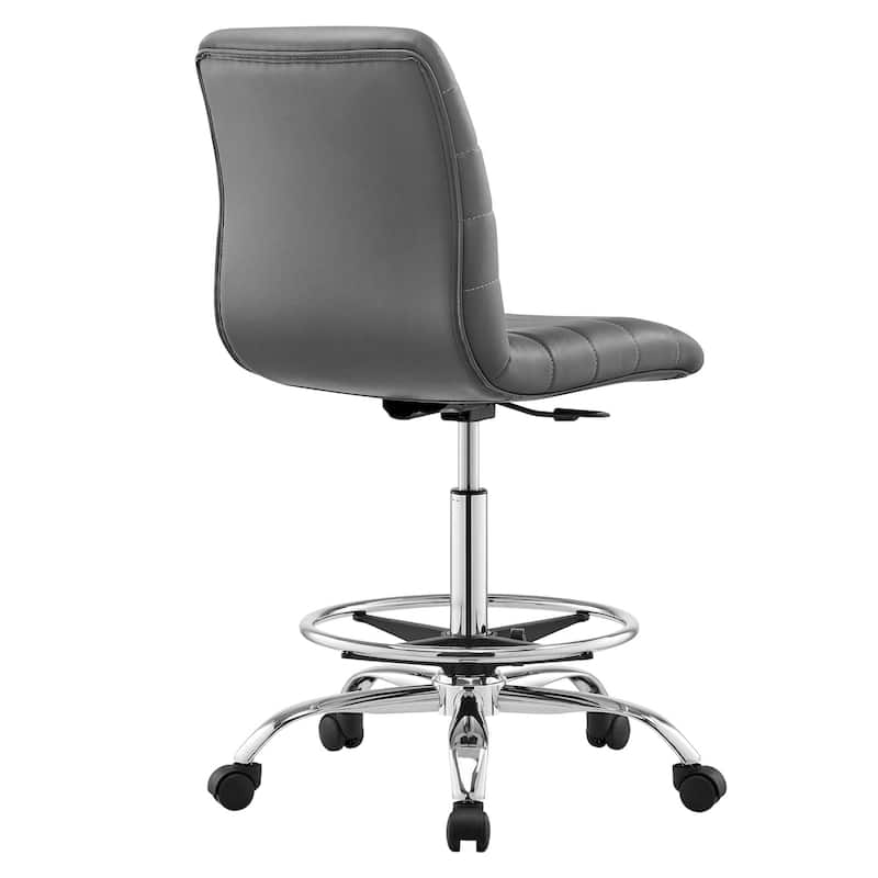 Ripple Armless Vegan Leather Drafting Chair