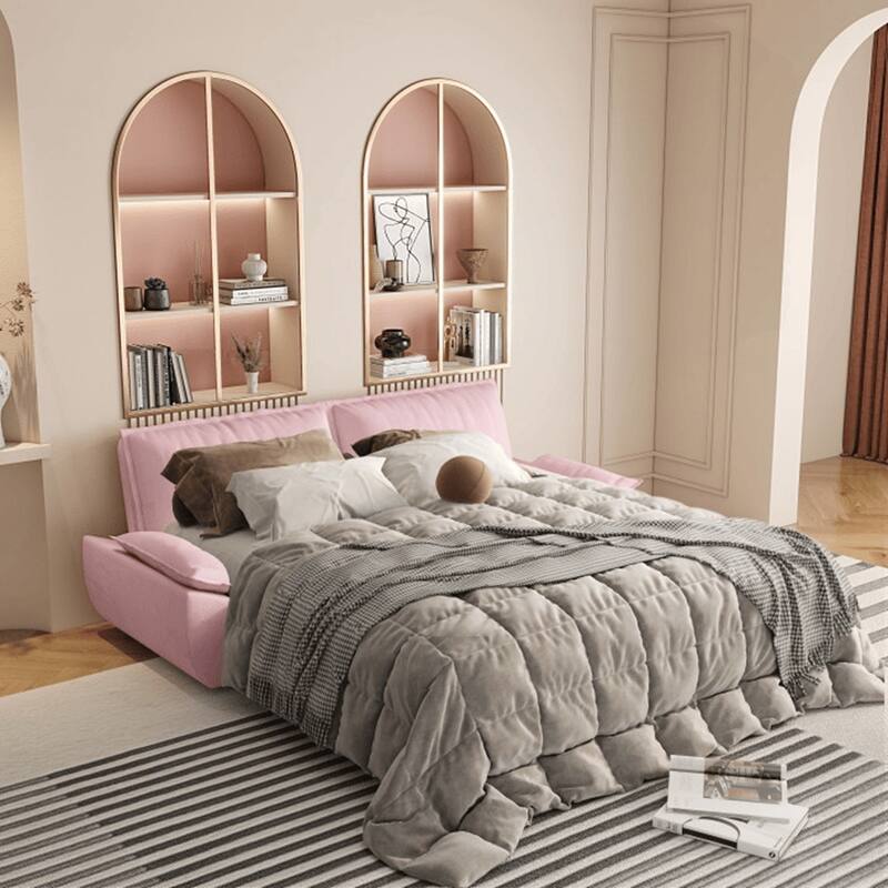 Convertible Sleeper Sofa Multi-Functional Velvet Loveseat Bed