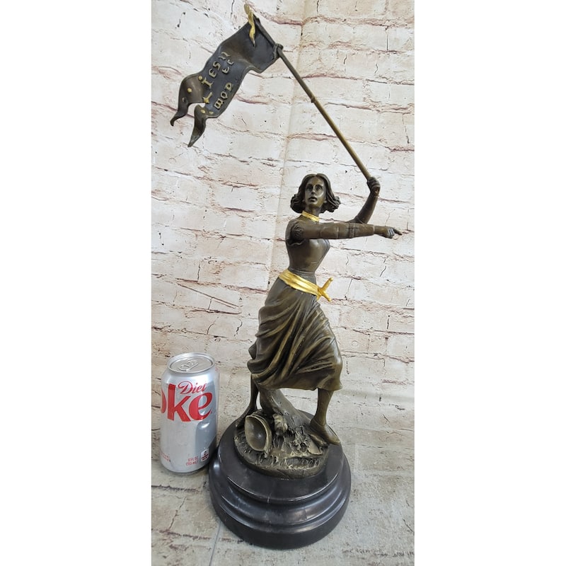 Art Deco By Gaudez Joan Of Arc French Maid Of Orleans Hot Cast Bronze Sculpture