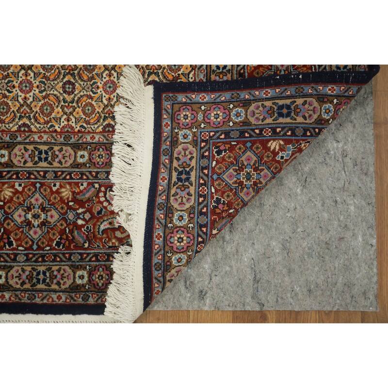 Hand Knotted Oriental 100% Wool Carpet Traditional All-Over Beige & Ivories Tabriz Area Rug - 6' 9'' X 6' 9''