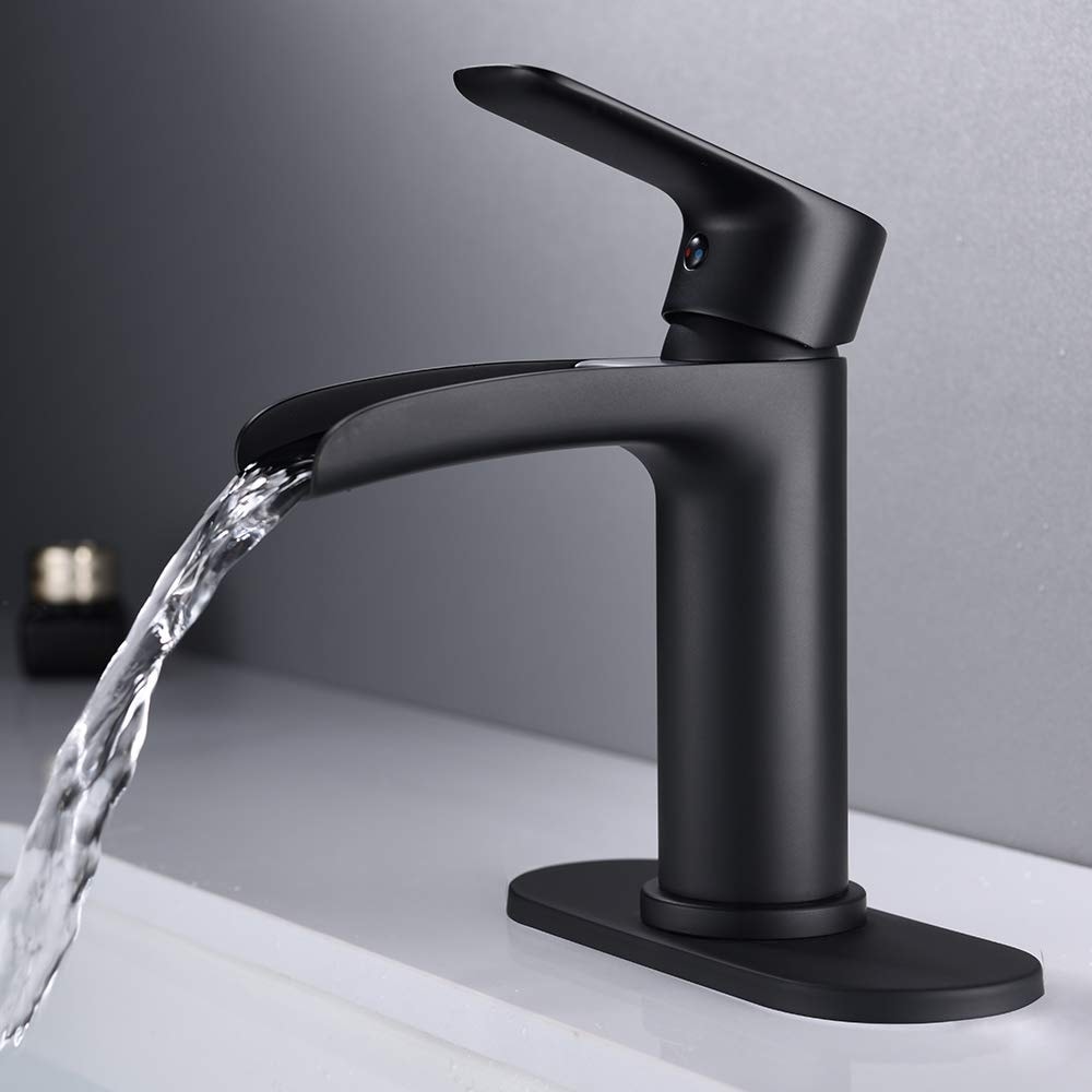 PROOX Single Handle Waterfall Spout Sink Faucet with Drain