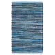 preview thumbnail 73 of 82, SAFAVIEH Handmade Rag Rug Bookem Casual Stripe Cotton Rug with Fringe 2' x 3' - Blue/Multi - Rectangle