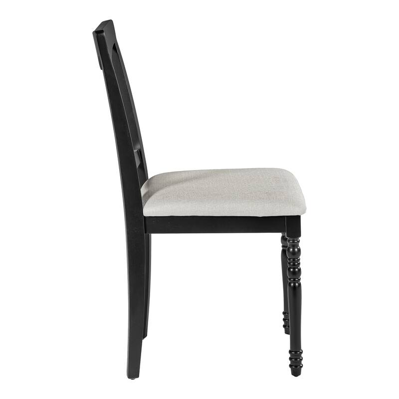 Upholstered Dining Chairs Set Of 6,Farmhouse Armless Kitchen Chairs With Solid Wood Legs