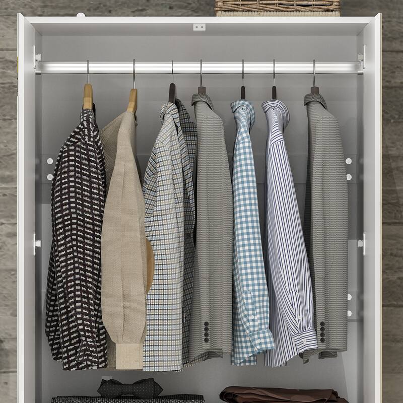 White Large Modular Modern High Gloss Wardrobe Armoire Mirrored Doors