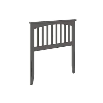 Mission Style Wood Headboard with Vertical Slats, Crown Molding, and USB Charger for Classic Bedroom Design
