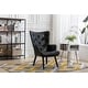 preview thumbnail 17 of 62, Fabric Upholstered Tufted Wingback Living Room Chair With Wooden Legs Black
