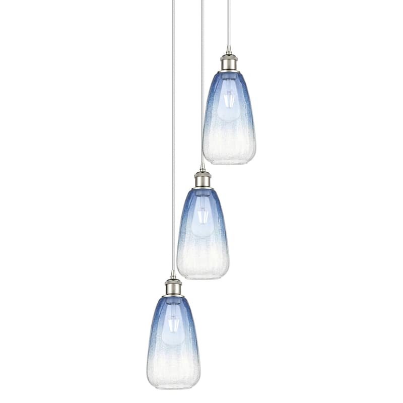 Innovations Lighting 113B-3P-40-13 Brookhaven Almond Pendant - Polished Nickel / Sapphire Blue