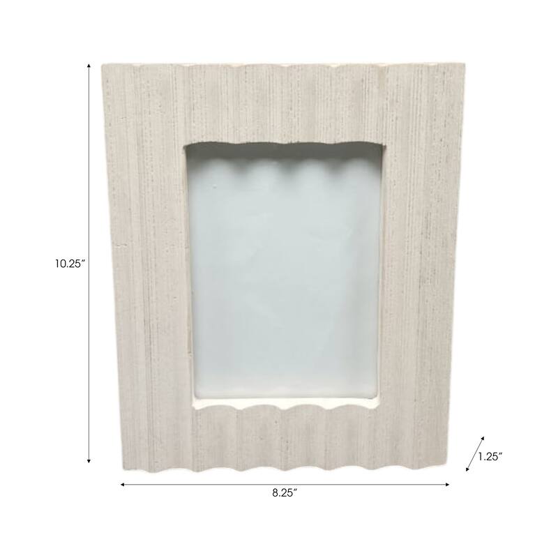 Marble Wood Picture Frame Ribbed Texture Valencia Style - 1" Ivory
