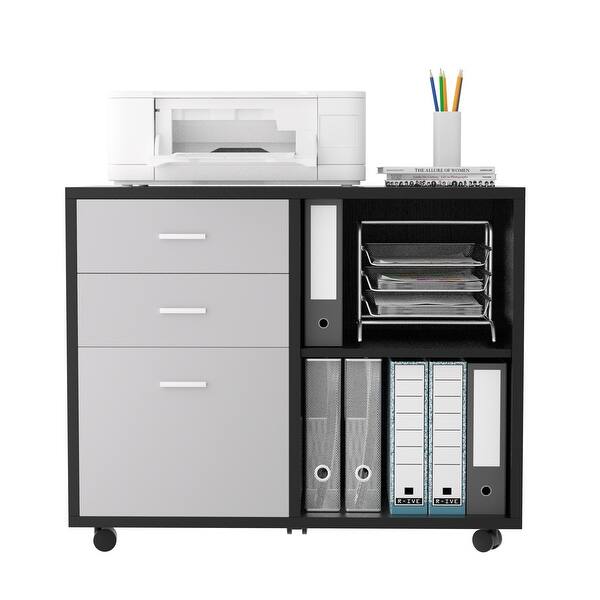 32''W 3 Drawer Mobile Lateral Filing with Printer Stand Bed Bath & Beyond 37630214