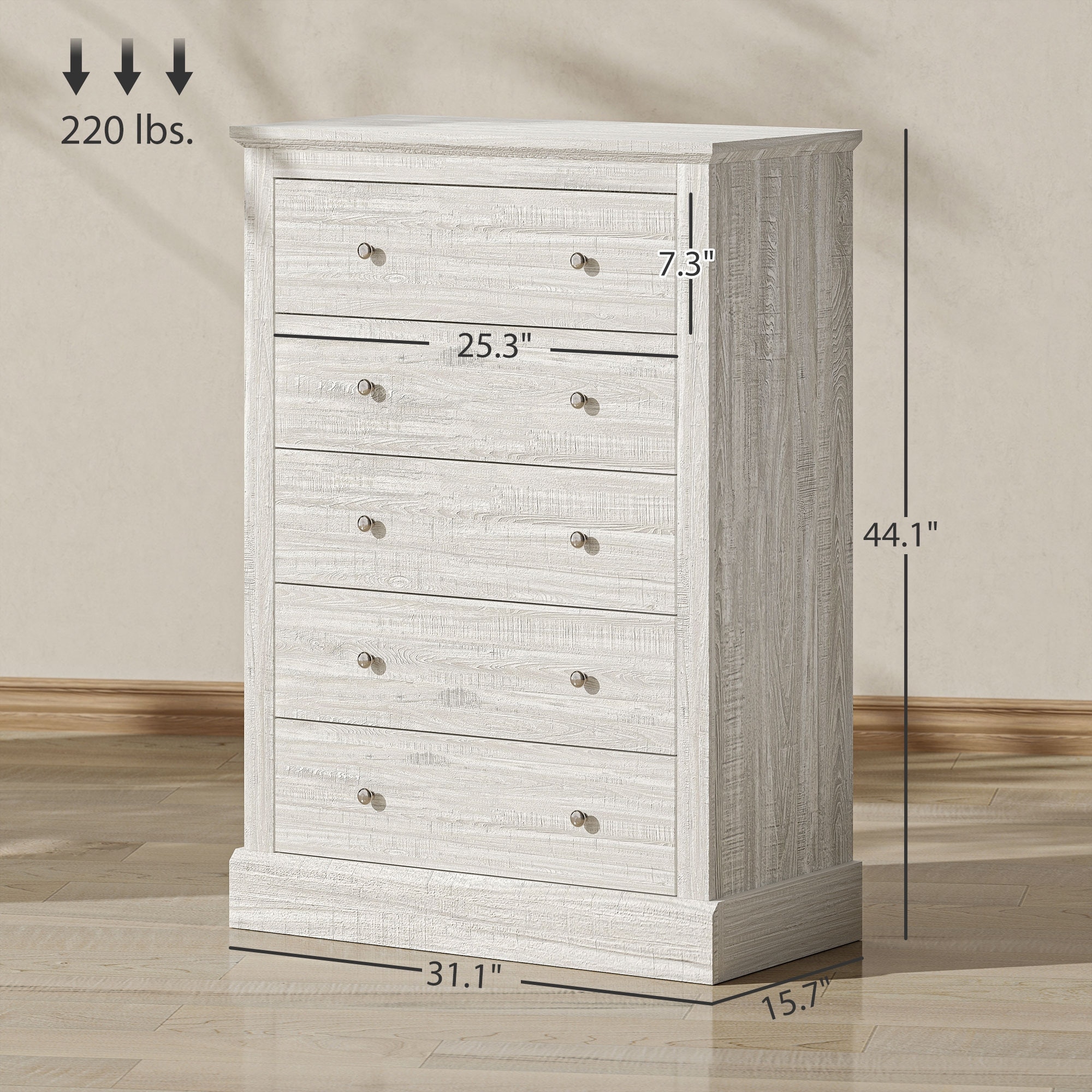 Wide Chest of Drawers with Drawers,Dresser for Living Room