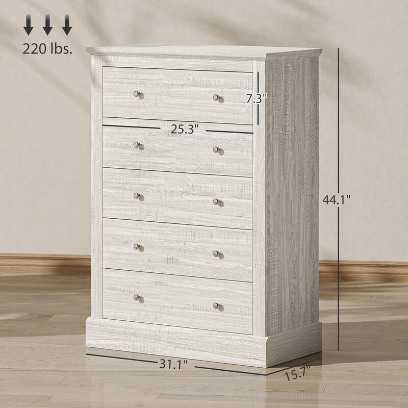 Wide Chest of Drawers with Drawers,Dresser for Living Room - Oak