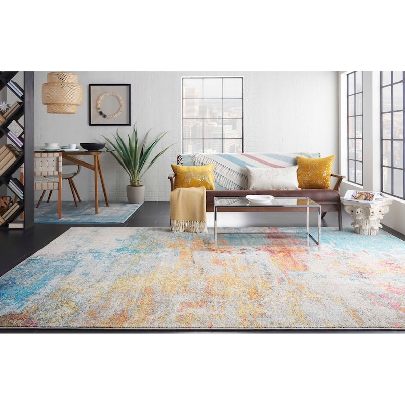 Nourison Modern Abstract Sublime Area Rug - 6' x 9' - Sealife - Runner/Rectangle