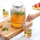 preview thumbnail 4 of 8, Glass Fluted Drink Dispenser with Spigot, Ice Infuser, & Fruit Infuser - 1 Gallon - 1 Gallon