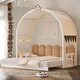 preview thumbnail 8 of 21, Kids Extended Bed With Arched Roof Light Strip Interactive Whiteboard White