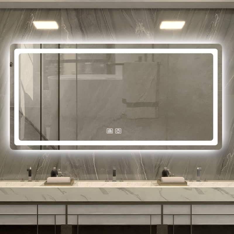 Rectangular Round Corner Bathroom Vanity Mirror - 55