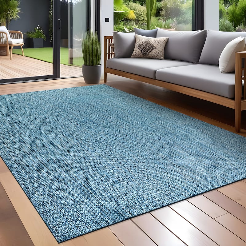Aloha Washable Solid Indoor Outdoor Area Rug Patio Deck Living Room