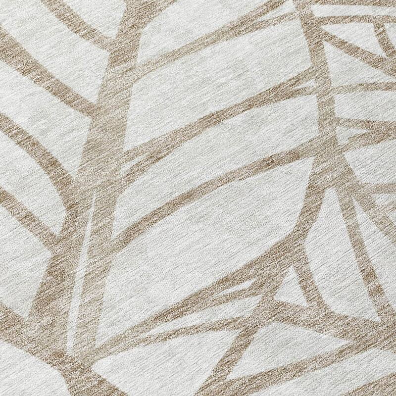 Machine Washable Indoor/ Outdoor Chantille Modern Palm Rug