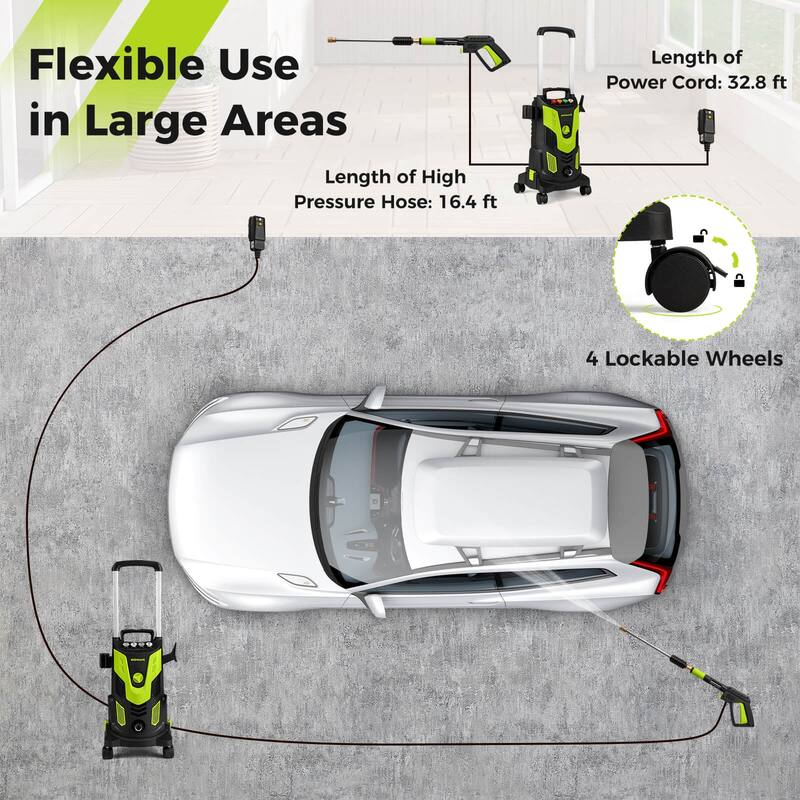 Ironmax Electric Pressure Washer with 4 Nozzles & Soap Bottle Lockable - See Details
