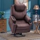 preview thumbnail 26 of 53, Mcombo Electric Power Lift Recliner Leather Chair with Massage Heat Light Brown