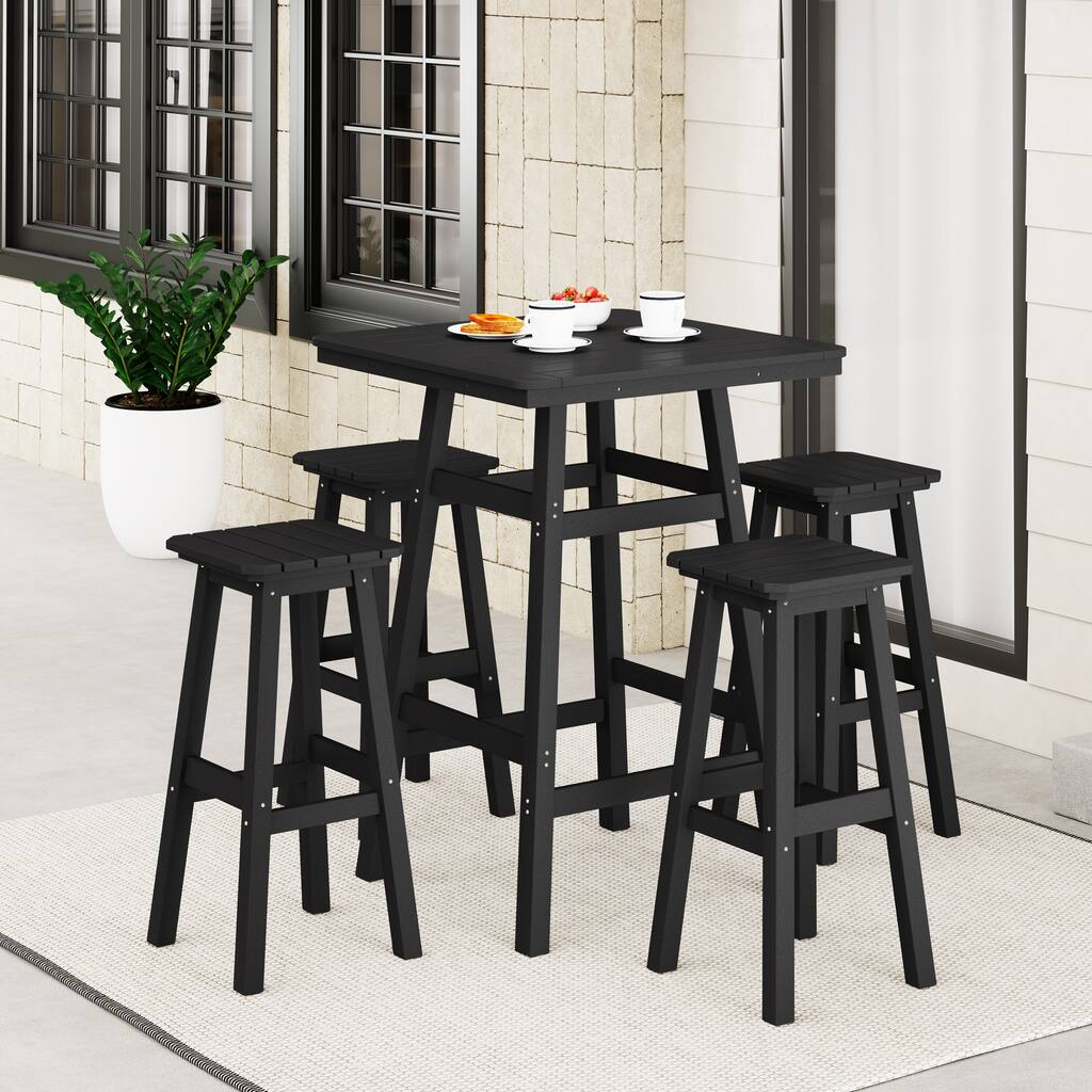 Laguna Hdpe All Weather Outdoor Patio Bistro Bar Set (5-Piece Set)