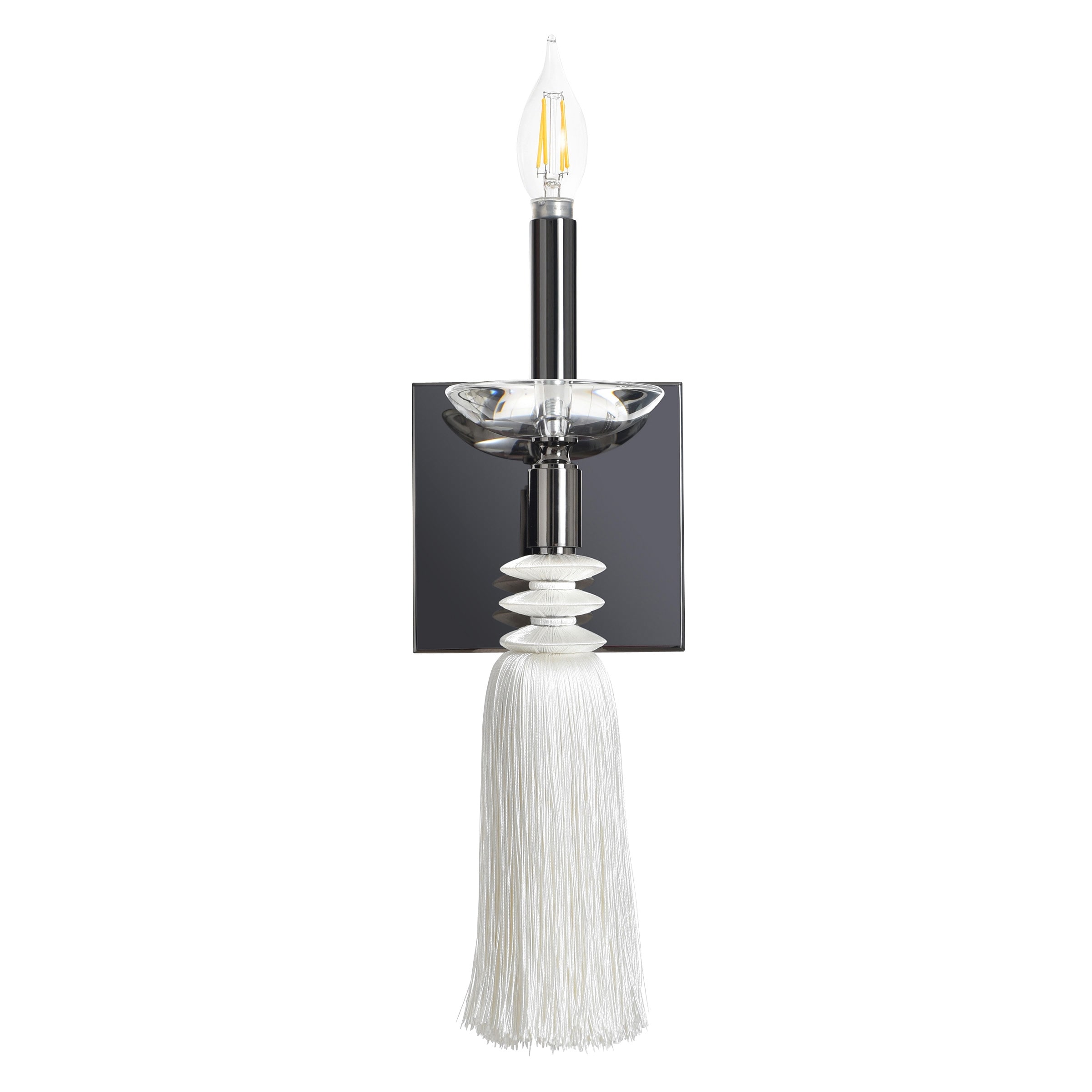 StyleCraft Marquette Tassel Wall Sconce - 5"W x 5"D x 14.5"H