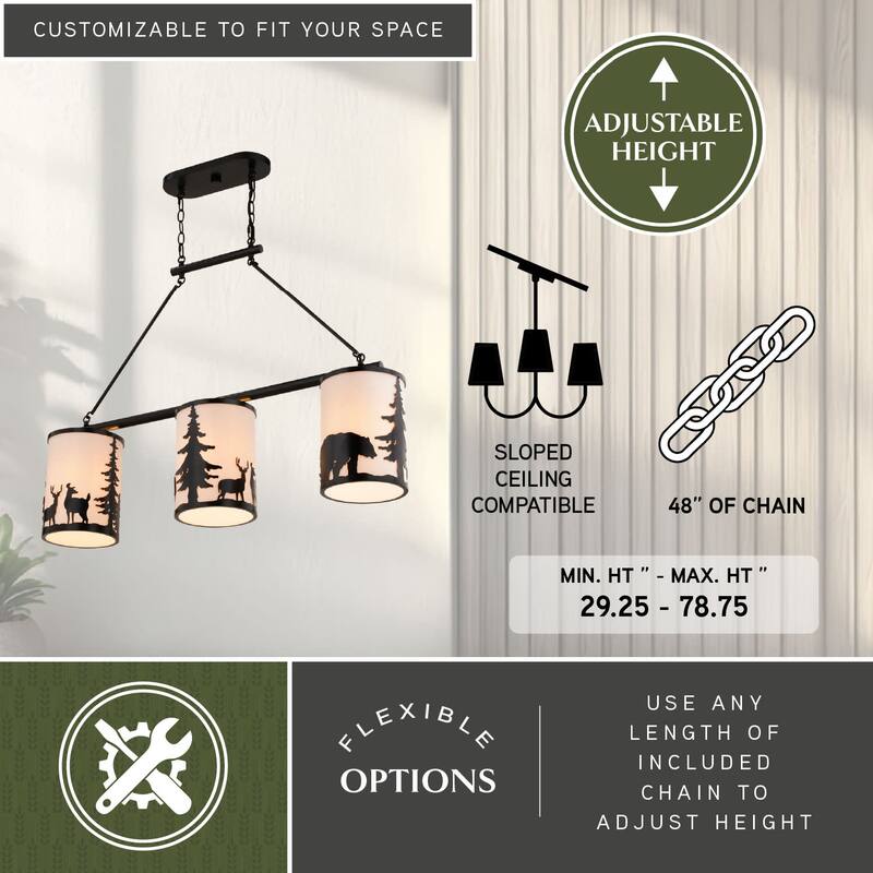 Vaxcel Lighting H0302 3 Light 38" Wide Chandelier