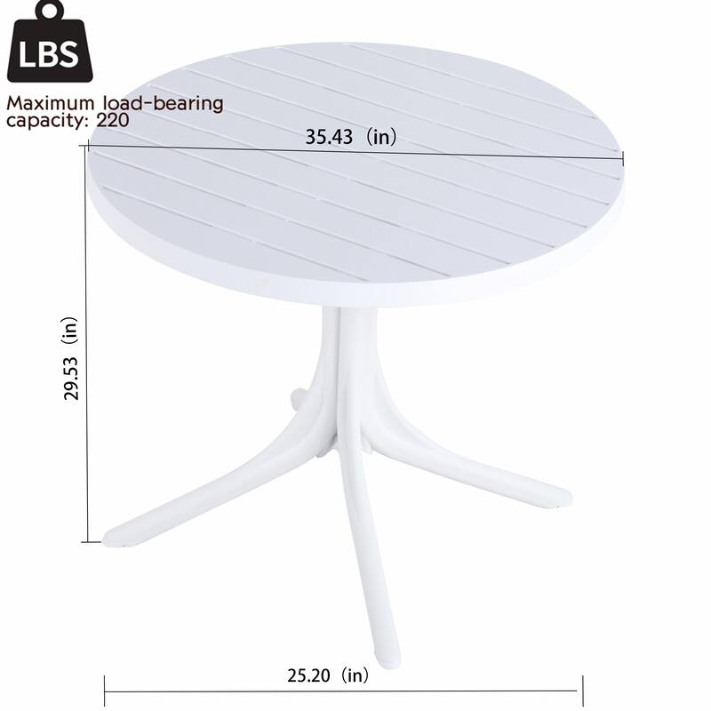 36" Round All-Weather PP Table - Indoor/Outdoor