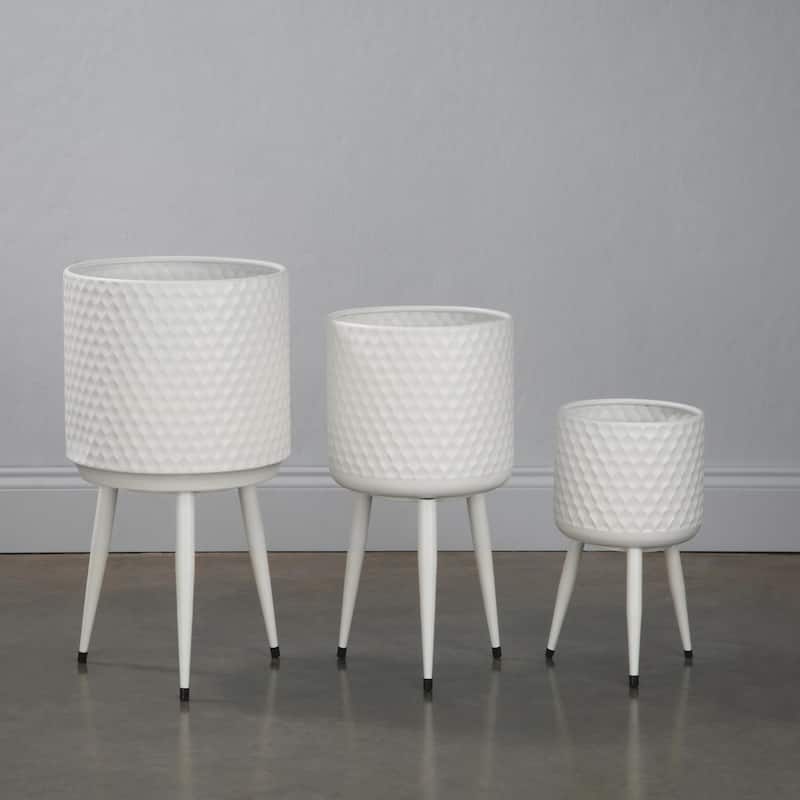 Textured Metal Bins/Plant Buckets