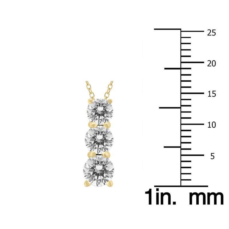 Marquee 1/4 Carat TW Diamond Three Stone Pendant in 14K Yellow Gold