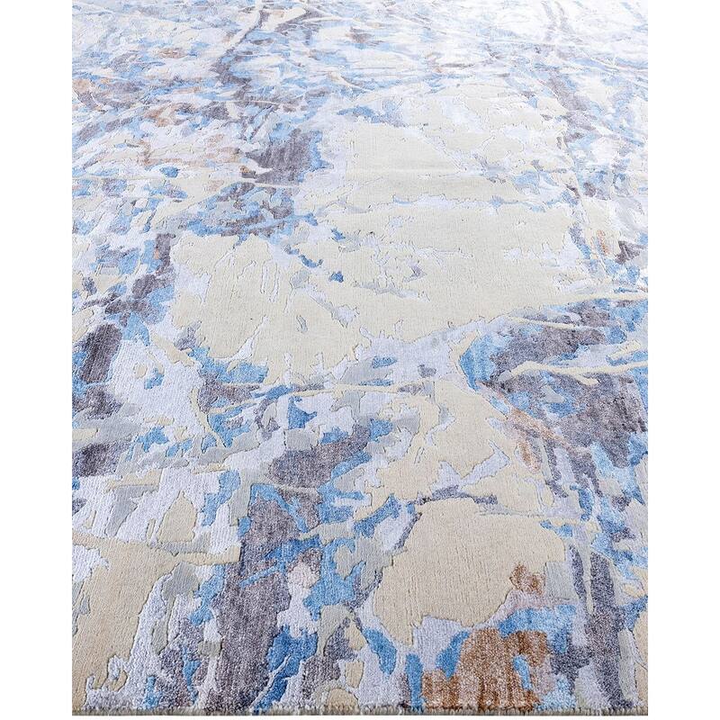 Modern One-of-a-Kind Hand-Knotted Area Rug - Beige, 8' 2" x 10' 0" - 8' 2" x 10' 0"