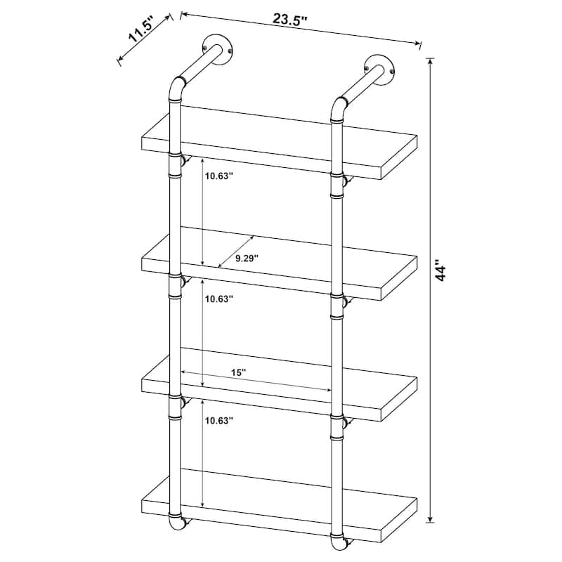 Elmcrest Farmhouse 24-inch 4-shelf Wall Bookshelf