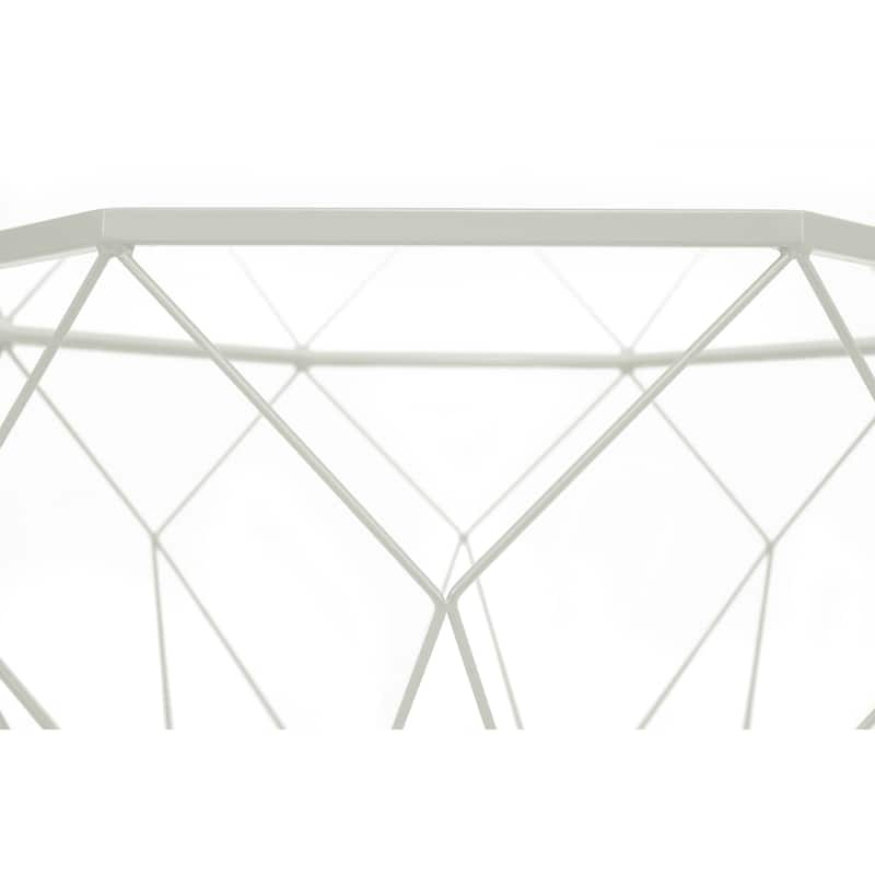 Malibu 29" Modern Octagon Center Coffee Table with Tempered Glass Table top & Sturdy Metal Geometric Base for Living Room Office