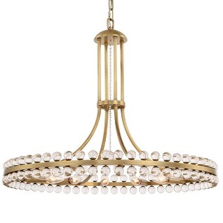 Clover 12 Light Aged Brass Chandelier - 28.75'' W x 24.5'' H