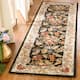 SAFAVIEH Handmade Chelsea Ashlyn French Country Floral Wool Rug - 2'6" x 16' Runner - Black