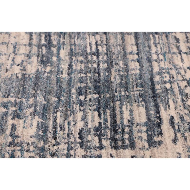 ECARPETGALLERY Hand Loomed Elysian Navy Wool Rug - 8'2 x 9'10