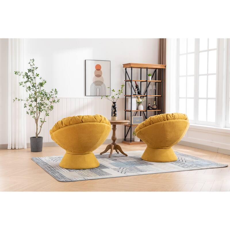 Oversized Swivel Accent Chair, 360-Degree Swivel Barrel Chair, Papasan Chair for Living Room and Bedroom Comfort