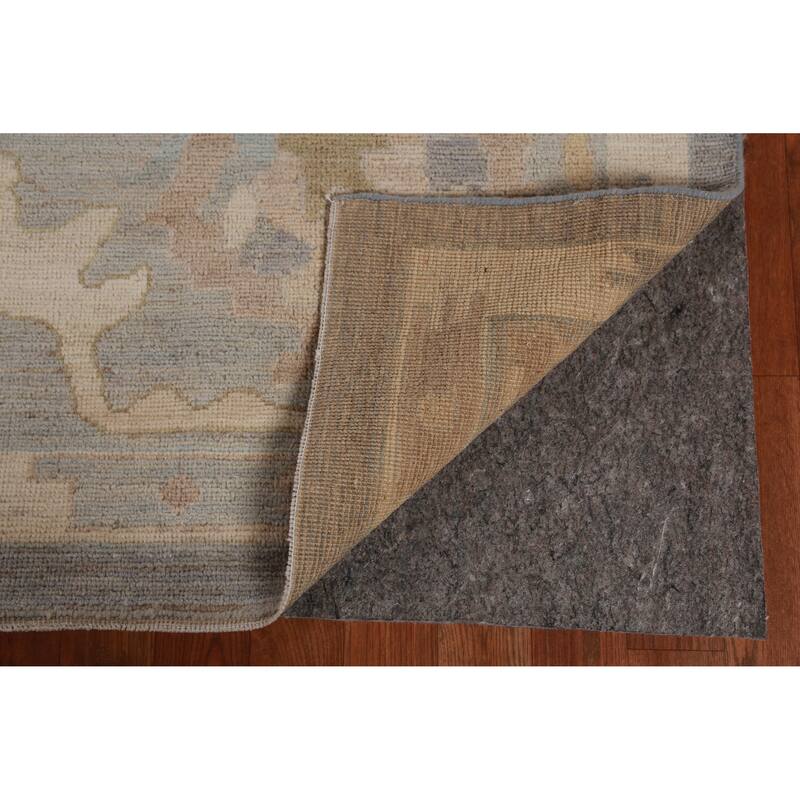 Hand Knotted Oriental 100% Wool Carpet Transitional All-Over Greys & Charcoal Oushak Area Rug - 13' 9'' X 10' 1''