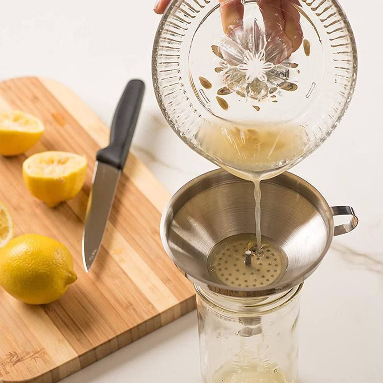 Stainless Steel Kitchen Oil Funnel set of 3 for Filling Bottles Bed