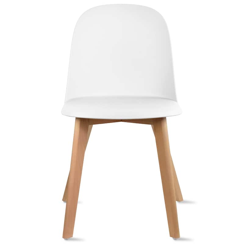 Set of 2 Plastic Dining Side Chair Wood For Event Kitchen Office Event Garden Patio Cafe