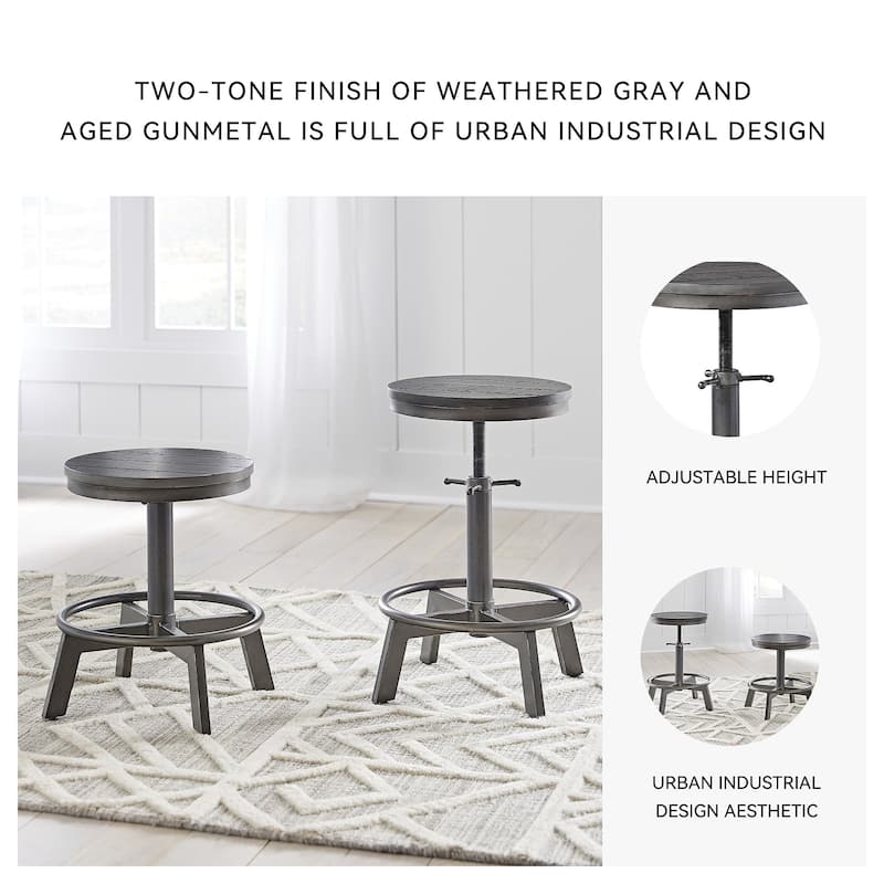 Ashley Furniture Torjin Swivel Stool (Set of 2) - 19"W x 19"D x 24"H