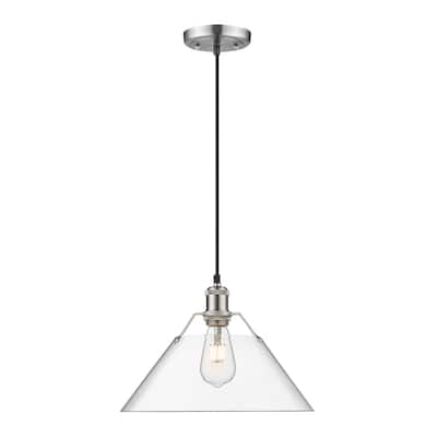 Orwell 14" Wide Large Pendant in Pewter with Clear Glass - Silver