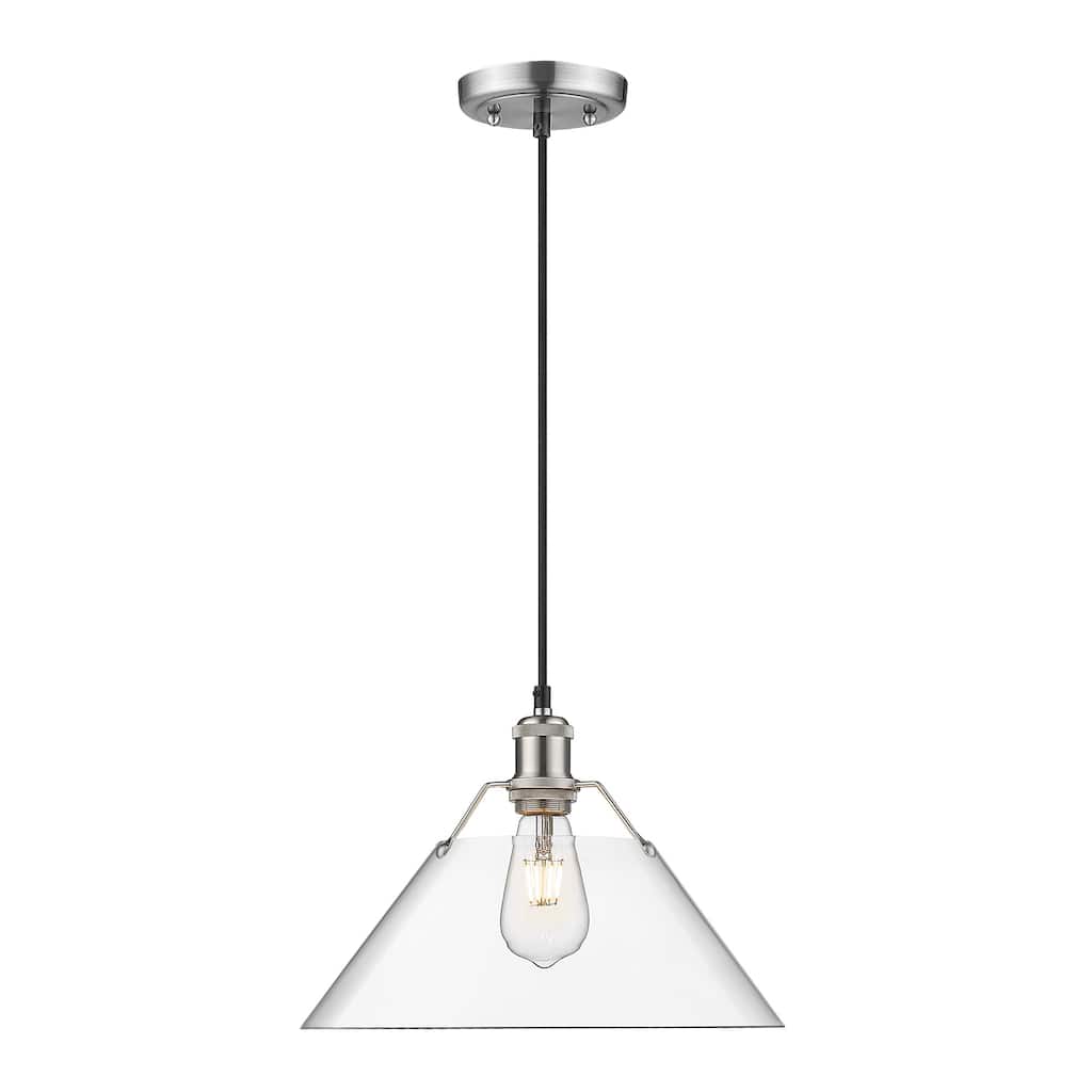 Orwell 14" Wide Large Pendant in Pewter with Clear Glass - Silver