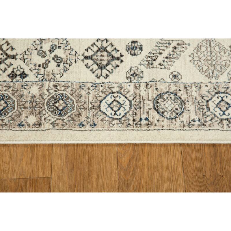 Anila Collection Ivory/Beige/Brown/Blue Transitional Oriental Area Rug