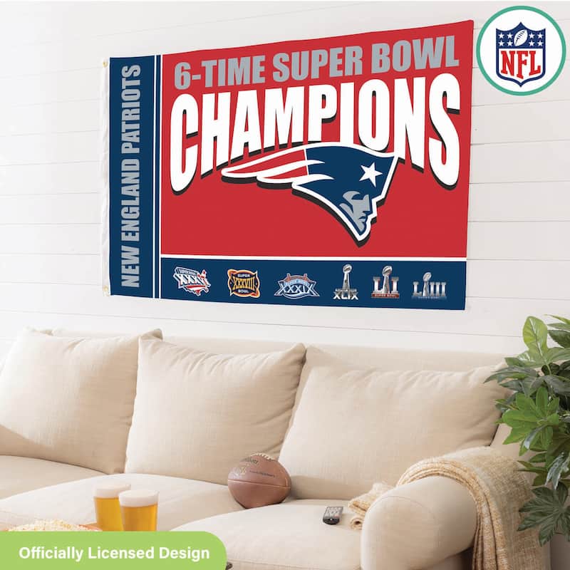 New England Patriots Single Sided Flag w/ 2 Grommets, 3'x5'