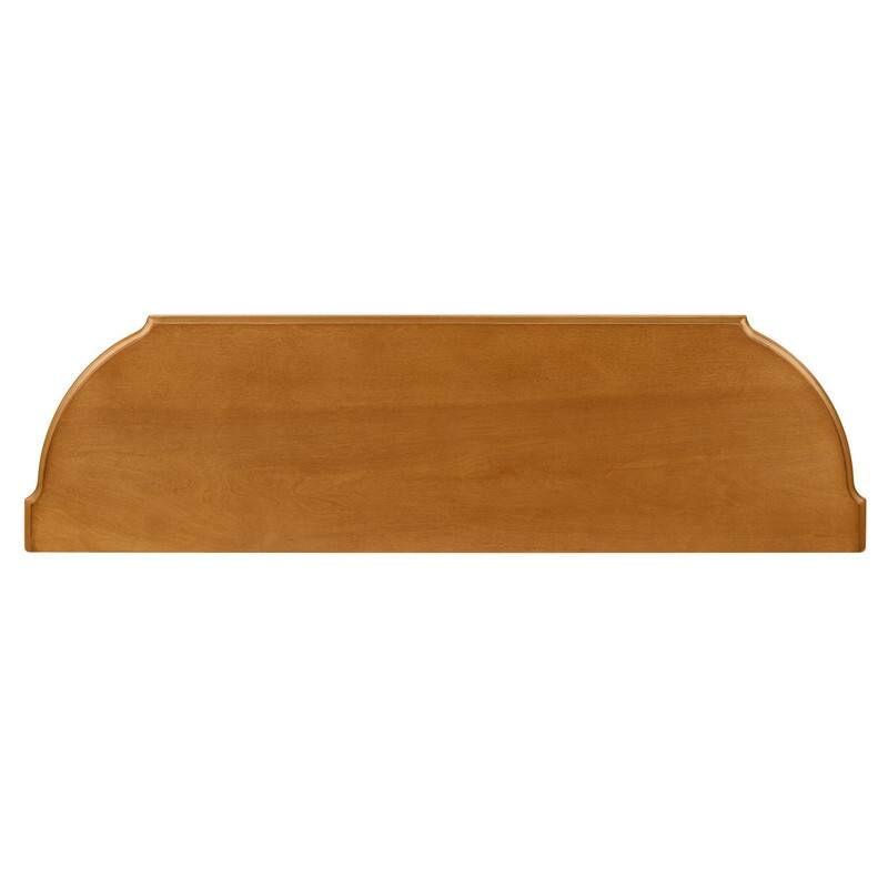 Retro 43" Curved Wood Console Table with 3 Drawers and Open Shelf, Sofa Table Behind Couch for Living Room and Hallway Storage