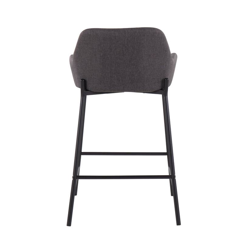 Carbon Loft Galotti Black Fixed-Height Upholstered Counter Stool - Set of 2