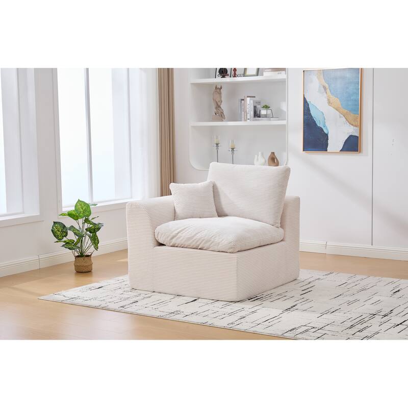 Beige Sectional Sofa Loveseat with Armrests, Sofa Couch Sleeper Sofa Convertible Couch 2 Seat Sofa Couch