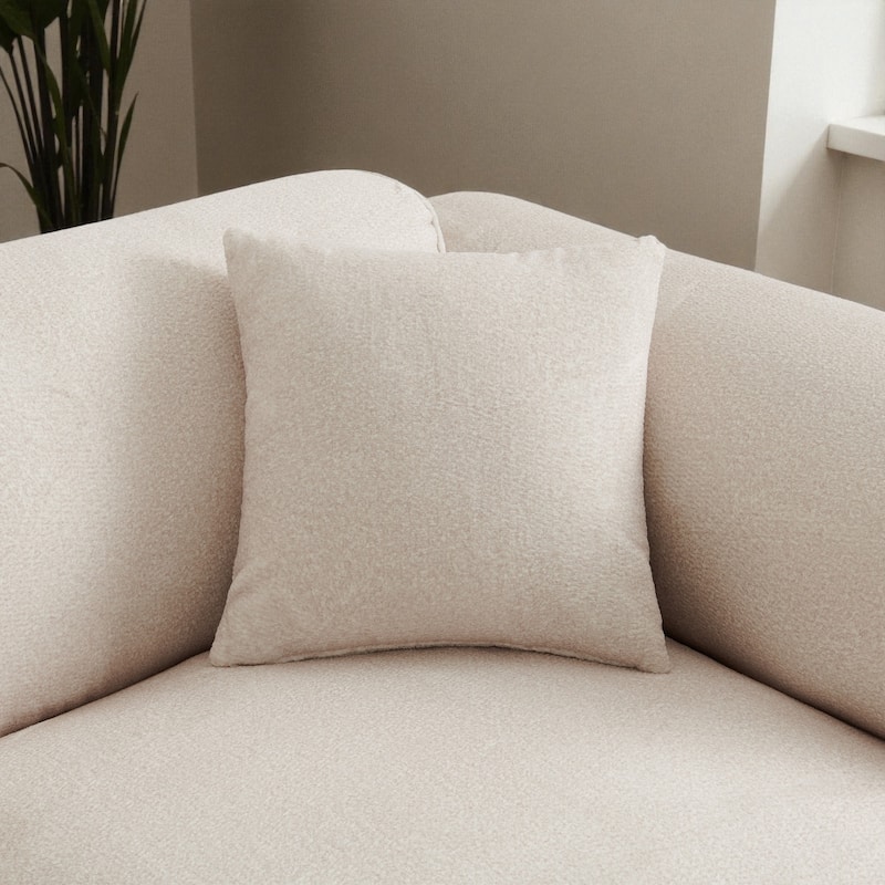 122" Luxury Velvet 4-Seater Sofa with Pure Sponge Cushions, Detachable Ottoman and 3 Throw Pillows for Living Room