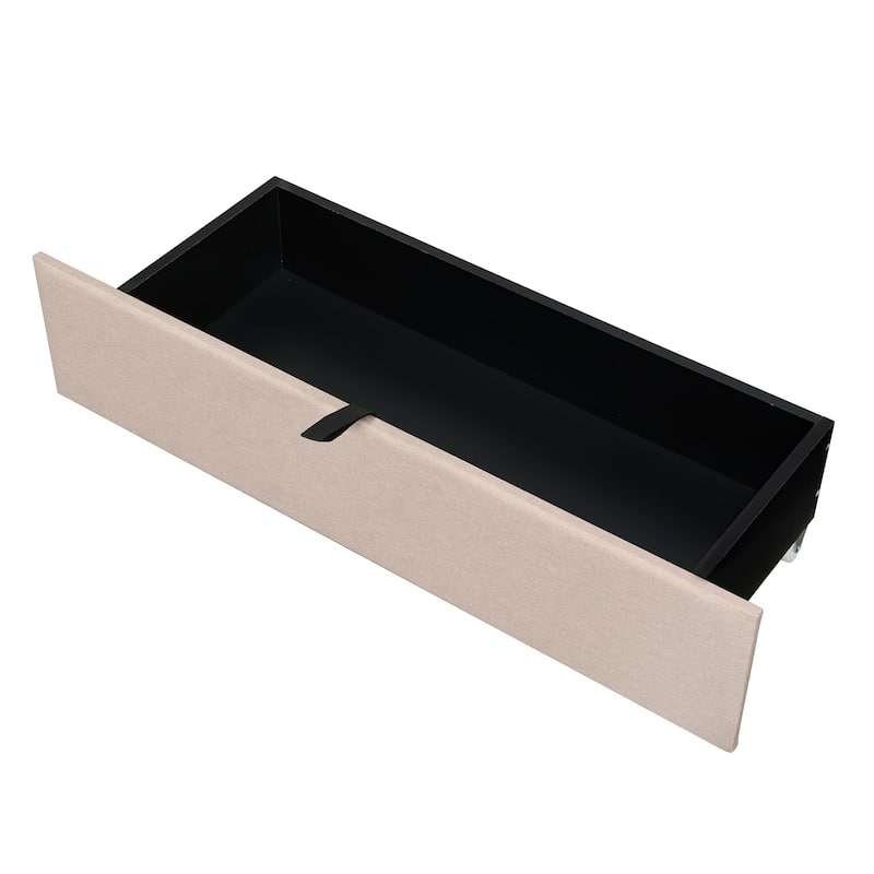 Upholstered Platform Bed with Storage Headboard